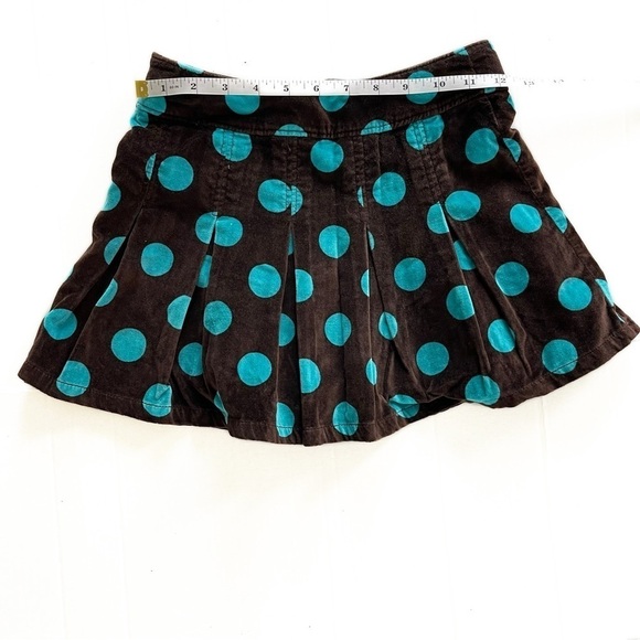 GAP KIDS  Velvet Brown Teal Polkadot Skirt - Size 8 - Picture 7 of 9